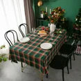 thumbnail image 2 of Mantel rectangular de Navidad a cuadros, mantel lavable, resistente a las manchas, para comedor, fiestas, decoración de vacaciones, 2 of 5