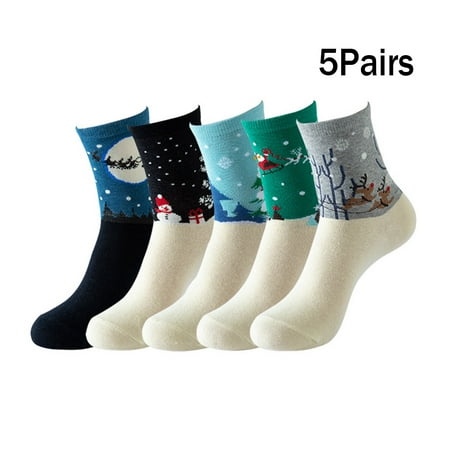 

5pairs/lot Christmas Socks Cotton Breathable Socks For Students Girls Boys Cartoon Cute Socks Style-B