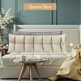 thumbnail image 6 of Large Headboard Pillow Double Pillow Design Resting Reading Pillow Bed Backrest Positioning Support Headboard Pillow Queen Soft Daybed Pillows,Beige, 6 of 12