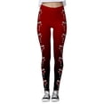 thumbnail image 5 of Arlun Christmas Leggings for Women High Waist Stretchy Christmas Graphic Print Workout Leggings Soft Lightweight Comfortable Casual Tight Pants Xmas Themed Leggings Wine6 S, 5 of 5