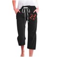 thumbnail image 1 of Pantalones de Mujer Casual, Impresión Elástica Suelta Pantalones de Pierna Ancha Recta con Bolsillo Hecho de Poliéster Suave para Toda la Temporada, Pantalones de Pierna Ancha de las Mujeres, 1 of 4