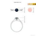 thumbnail image 4 of ANGARA Natural Tapered Shank Blue Sapphire Solitaire Ring with Diamonds in 14K White Gold for Women (Size-5mm) | September Birthstone, Anniversary, Jewelry Gift for Women | Natural Blue Sapphire Ring, 4 of 9