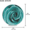 thumbnail image 4 of SKYSONIC Turquoise Rose Tablecloth Round Tablecloths Polyester Tablecover Cloths Washable Tabletop Runner Kitchen Party Picnic Dining Home Decor 60inch, 4 of 7