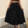 thumbnail image 3 of Boho Maxi Skirts for Women Summer Long Floral Print High Waist A-Line Beach Skirt Fashionable Vacation Outfit and Trendy Style, 3 of 6