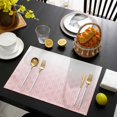 thumbnail image 3 of Moroccan Pink Placemats Set of 4, Abstract Geometric Plaid Gradient Placemats for Dining Table, Place Mats for Kitchen Tabletop, Waterproof Wipeable Dining Table Mats Set, 3 of 9