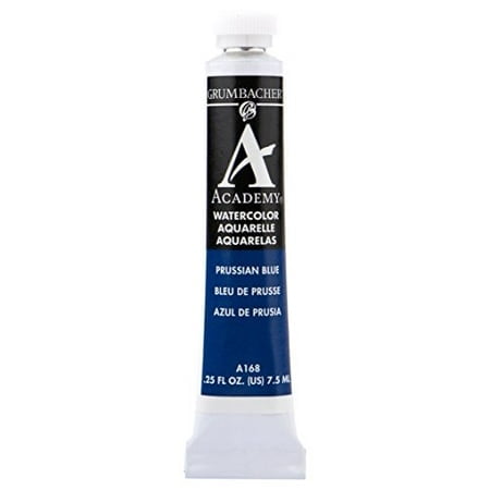 Grumbacher Academy Watercolor Paint, 7.5ml/0.25 Ounce, Prussian Blue (A168)