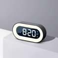 thumbnail image 3 of Reloj despertador digital con luz nocturna inteligente, color negro, con temperatura interior, reloj pequeño de escritorio operado (blanco), 3 of 5