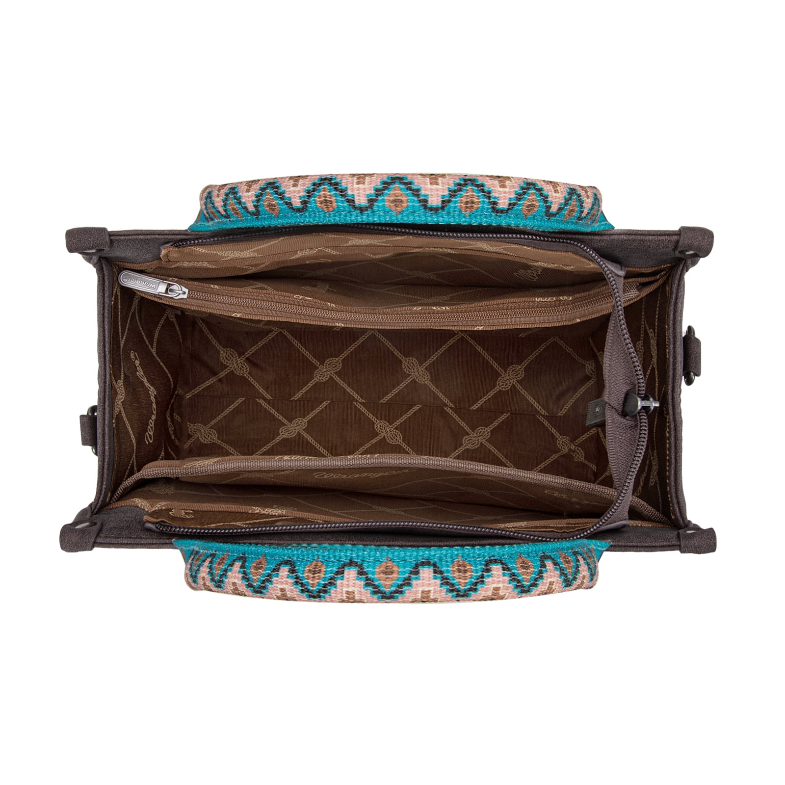 Wrangler Aztec Tote Bag for Women Boho Shoulder Purse, Cf-Turquoise