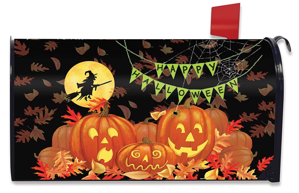 Briarwood Lane Pumpkin Pals Halloween Magnetic Mailbox Cover Jack oLanterns Standard