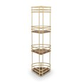 thumbnail image 4 of Esquinero Para Baño Estante Organizador Mueble Para Baño 4 Niveles Metalico Dorado Madera Acacia, 4 of 11