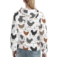 thumbnail image 7 of Kdxio Retro Rooster Print Womens Oversized Hoodies Sweatshirts Hooded Pullover Tops Sweaters Casual-Medium, 7 of 7