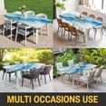 thumbnail image 5 of Turquoise Blue Marble Table Cloths for 8 Foot Rectangle Tables, Abstract Art Modern Fluid Marble Patio Waterproof Elastic Fitted Tablecloths, Washable Rectangular Table Cover for Camping, 5 of 8