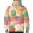 thumbnail image 7 of Picia Succulent And Cactus Pattern Casual Men's Hoodie - Lightweight Hooded Sweatshirt with Kangaroo Pocket, Comfortable Pullover for Everyday, Travel-3X-Large, 7 of 7