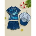 thumbnail image 4 of Lairauiy Baby Toddler Boys Swimsuit Infant Girl Swimsuits 6 12 18 24M 2T 3T 4T 5T Bathing Suit Swimwear 3Pcs Set Rash Guard Hat, 4 of 9