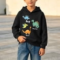 thumbnail image 5 of Toddler Boys Graphic Hoodie Casual Long Sleeve Pullover Cute Kids Cotton Sweatshirt Black 3 T, 5 of 9