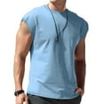 thumbnail image 2 of snullo Men's Sleeveless Tank Tops Crewneck Casual Workout Gym Cut Off Muscle Fit T Shirt Running Beach Loose Solid Tee, 2 of 5