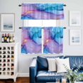 thumbnail image 2 of Pink Blue Marble Kitchen Curtains Valances and Tiers Set of 3 Modern Art Abstract Luxury Gold Texture Tier Curtains and Valance with Rod Pocket for Small Windows, 27.5"x24", 2 of 9