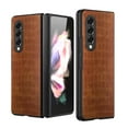 thumbnail image 4 of For Samsung Galaxy Z Fold 6 Slim Thin PU Vegan Leather Flip Snap On Hybrid Shockproof TPU PC Hard Shell Durable Cover ,Xpm Phone Case [ Brwn ], 4 of 9