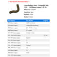 thumbnail image 2 of Lower Radiator Hose - Compatible with 1990 - 1999 Subaru Legacy 2.2L H4 1991 1992 1993 1994 1995 1996 1997 1998, 2 of 2
