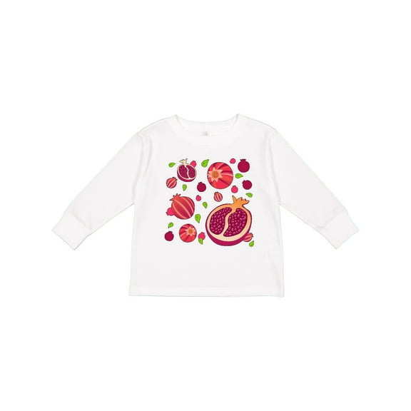 Inktastic Pomegranate Fruit Party Boys or Girls Long Sleeve Toddler T-Shirt