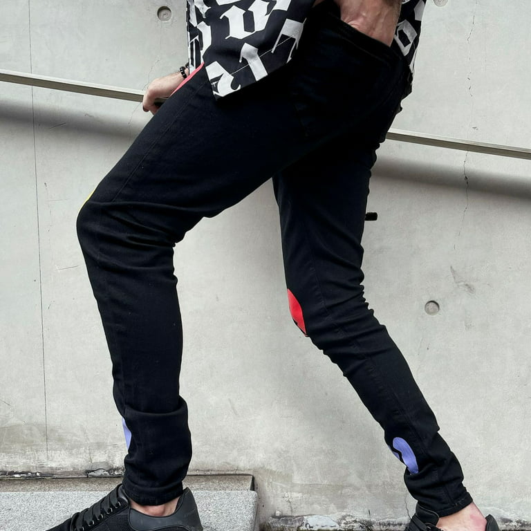 XFLWAM Men's Skinny Jeans Fashion Casual Slim Fit Stretch Cotton