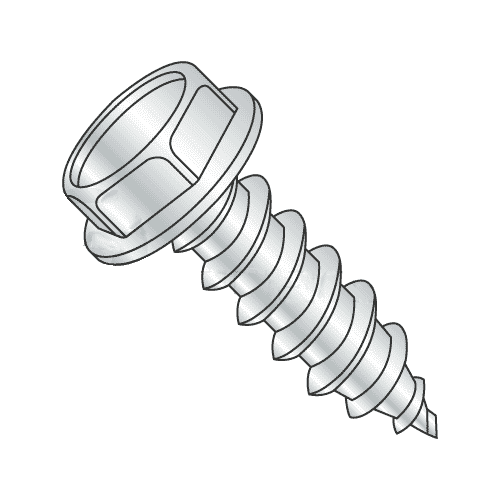 #6 x 1" Type A Self-Tapping Screws / Unslotted / Hex Washer / Stainless Steel 18-8 (Quantity: 1000 pcs)