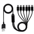thumbnail image 6 of 6-In-1 USB Type C Splitter Cable C Data Transmission Charing Cable for Phone Tablet 1.5m, 6 of 6