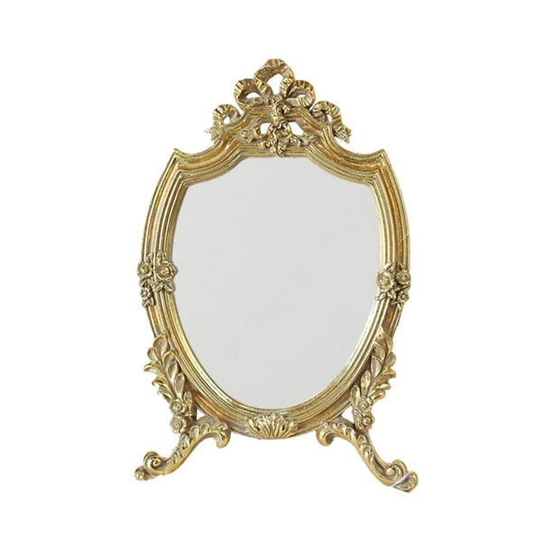 Espejo red de Oro Oval Decorativo, Decoración Del Hogar para Sala de Estar, Cocina, Dormitorio O , para Sunnimix espejo para maquillarse