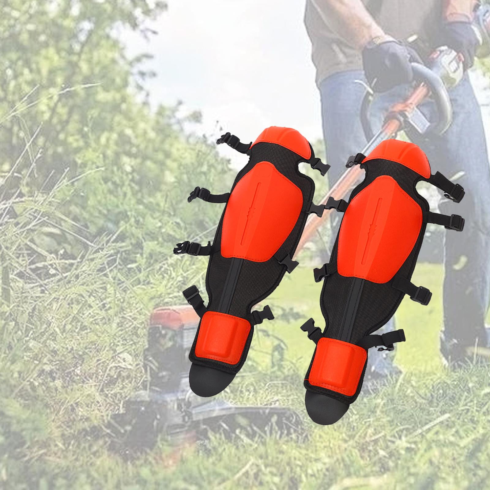 figatia 2 Pieces Gardening Knee Pads Leg Protectors, Waterproof Mowing Shin Guards Trimmer Gaiters for Floor Cleaning Tiling Gardener Red