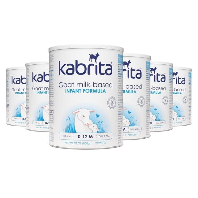 Fórmula infantil Kabrita a base de leche de cabra 828 ml, paquete de 6, 0-12 meses