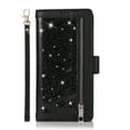 thumbnail image 2 of Allytech Samsung Galaxy S21 Bling Wallet Case for Women,9 Card Holder Flip Kickstand Folio Book Sparkly Protective Leather Magnetic Zipper Wallet Clutch Case with Strap/Money Pocket Glitter Purse Case, 2 of 7
