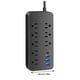 thumbnail image 3 of Regleta protectora con 8 enchufes y 4 puertos USB, cable de alimentación de 1,2 m, 3 of 6