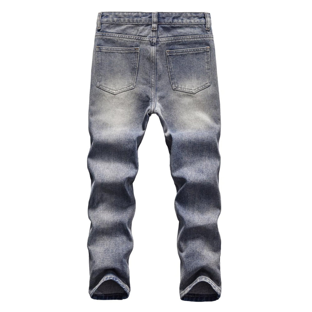 Jean Garçon 11 Ans Taille 26 - Jambe Droite à Rabat Délavé Bleu Foncé - Occasion Très Bon état Flipback