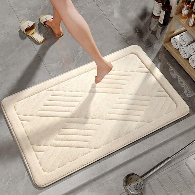 Meitianfacai Tapis de Sol Absorbant Antidérapant pour Porte de Salle de Bain, Tapis Absorbant en Mousse Mémoire pour Toilettes et Toilettes, Tapis d'Entrée, Tapis de Salle de Bain Petit Format