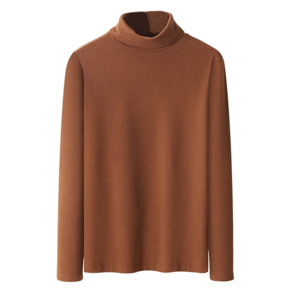 HUJlwoi Thermal Shirts for Men Solid Color Stand Collar Long Sleeve Pullover Sweatshirt Stretch Tops Warm Winter Clothes