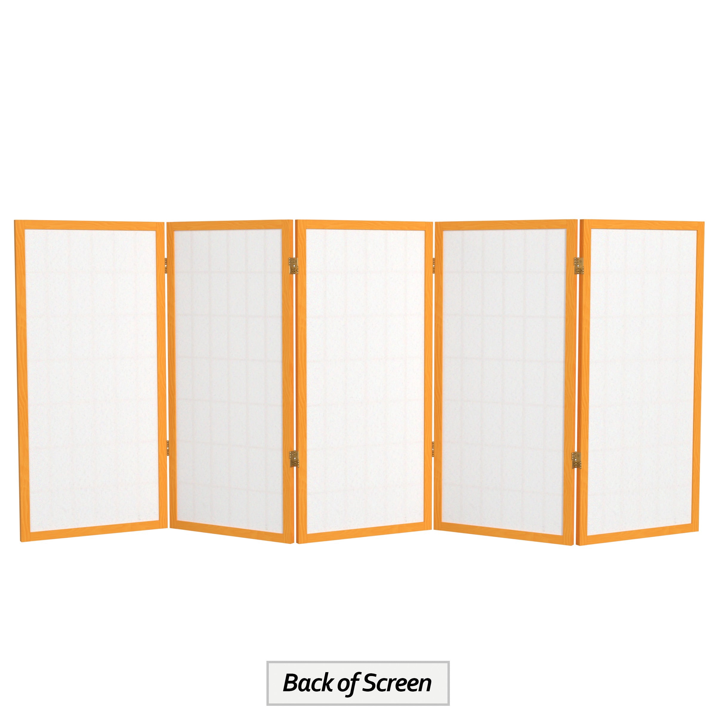 3 ft. Tall Classic Japanese Window Pane Lattice Privacy Screen - Honey - 5 Panels