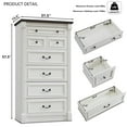 thumbnail image 2 of wow97e 7 Drawers Dresser for Bedroom, 57" Tall Farmhouse Wooden Chest of Drawers w/Roman Colum, Storage Dressers for Hallway, Living Room, 2 of 5