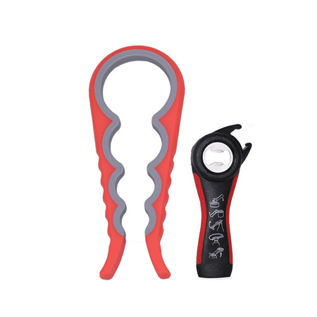 Tatum88 Red Bottle Opener,5 in 1 Multifunction Jar Opener,Kitchen Tool ...