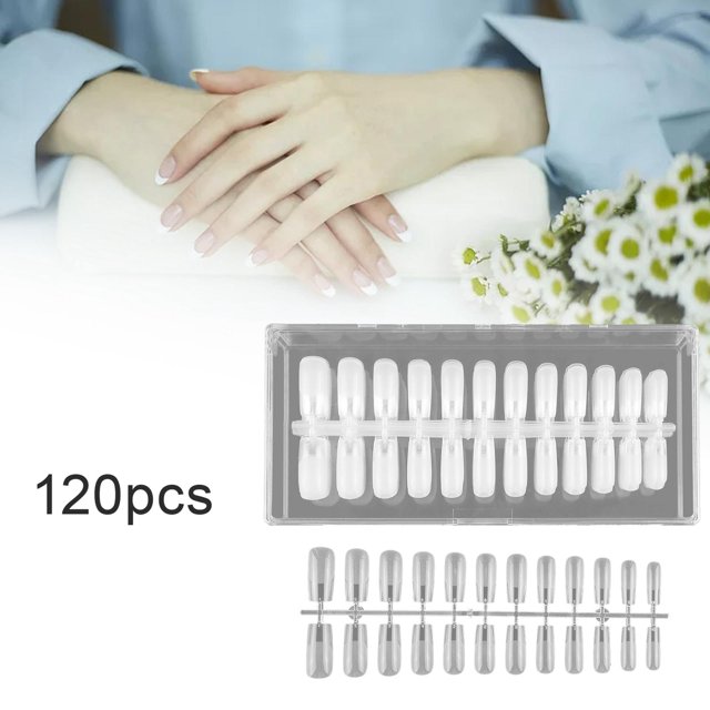 120x Manicura Uñas postizas artificiales para Salon Home DIY, 12 tamaños, se puede pintar aplicar con gel, acrílico o esmalte de uñas , D D Yinane Puntas de uñas falsas