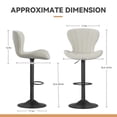 thumbnail image 3 of Fijinhom Modern Adjustable Bar Stools Set of 4 - Swivel Counter Height Stools with PU Leather Upholstery and Footrest for Kitchen Island and Home Bar, 3 of 6