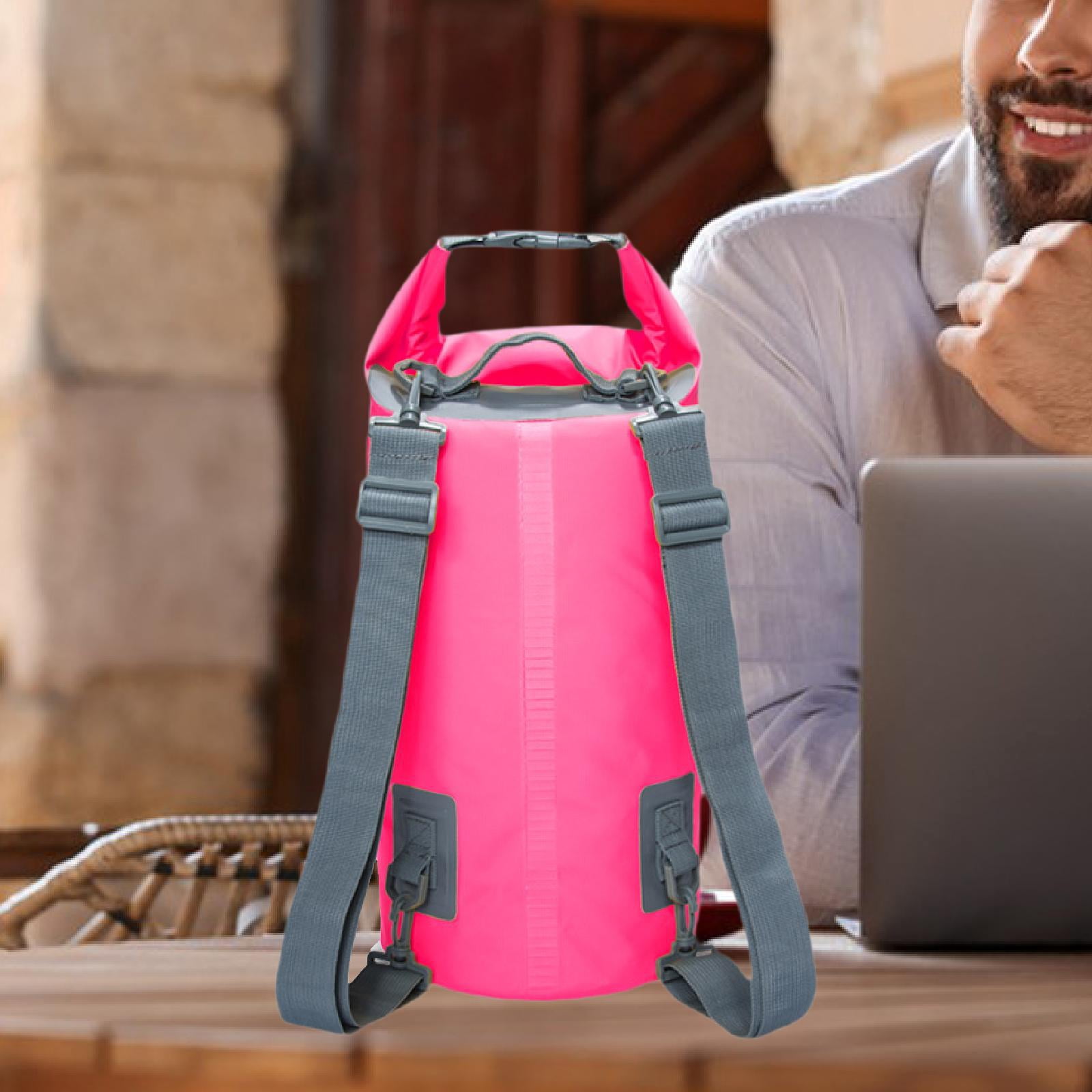DimyFew Waterproof Dry Bag Backpack Waterproof Sack for Women Men Portable Roll Top Sack Pink