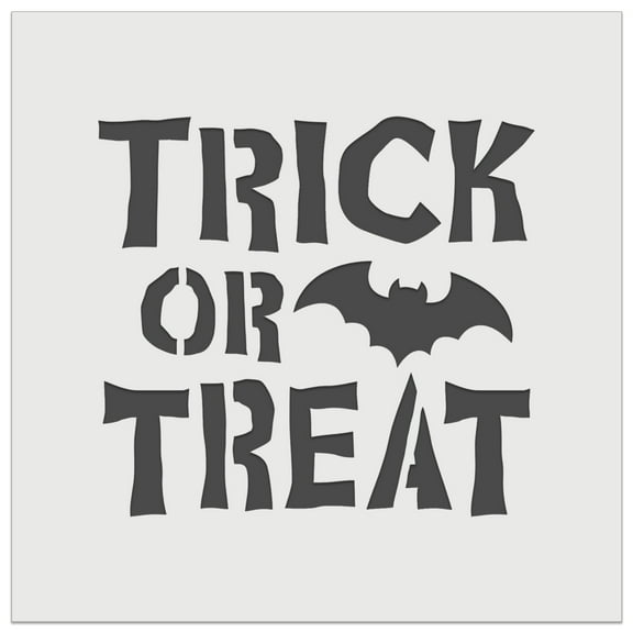 Trick or Treat with Bat Halloween DIY Cookie Wall Craft Stencil - 5.5 Inch