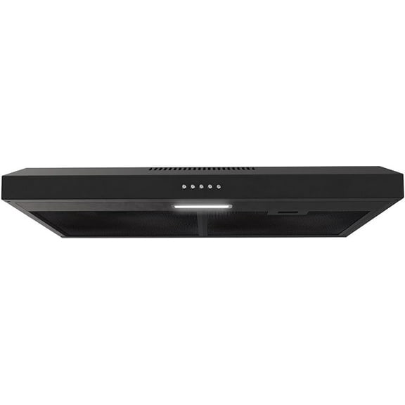 Streamline 30 in. Domenico Ducted Undermount Range Hood in Grit Black with Mesh Filters, Push Button Control, LED Light