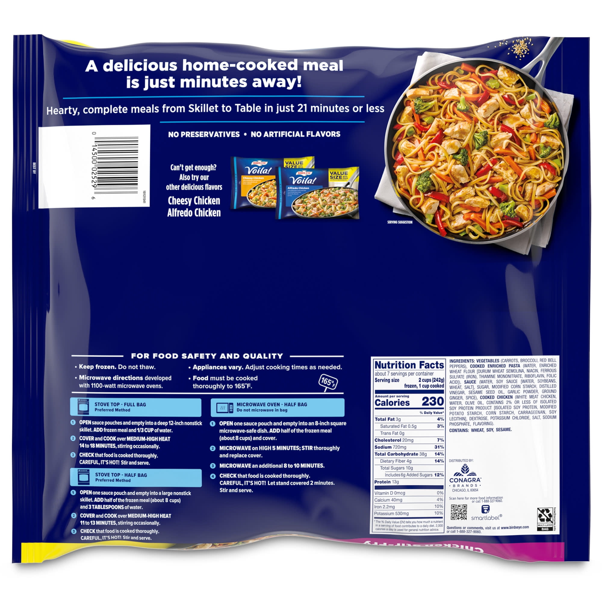 Birds Eye Voila! Chicken Stir Fry, Frozen Meal, 60 oz. Value Size Bag