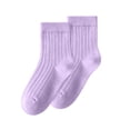 thumbnail image 2 of Fancifize Girls Boys Cotton Socks Kids Soft Strentch Bereathable Baisc Solid Color Ribbed Mid Socks 1-12 Years, 2 of 6