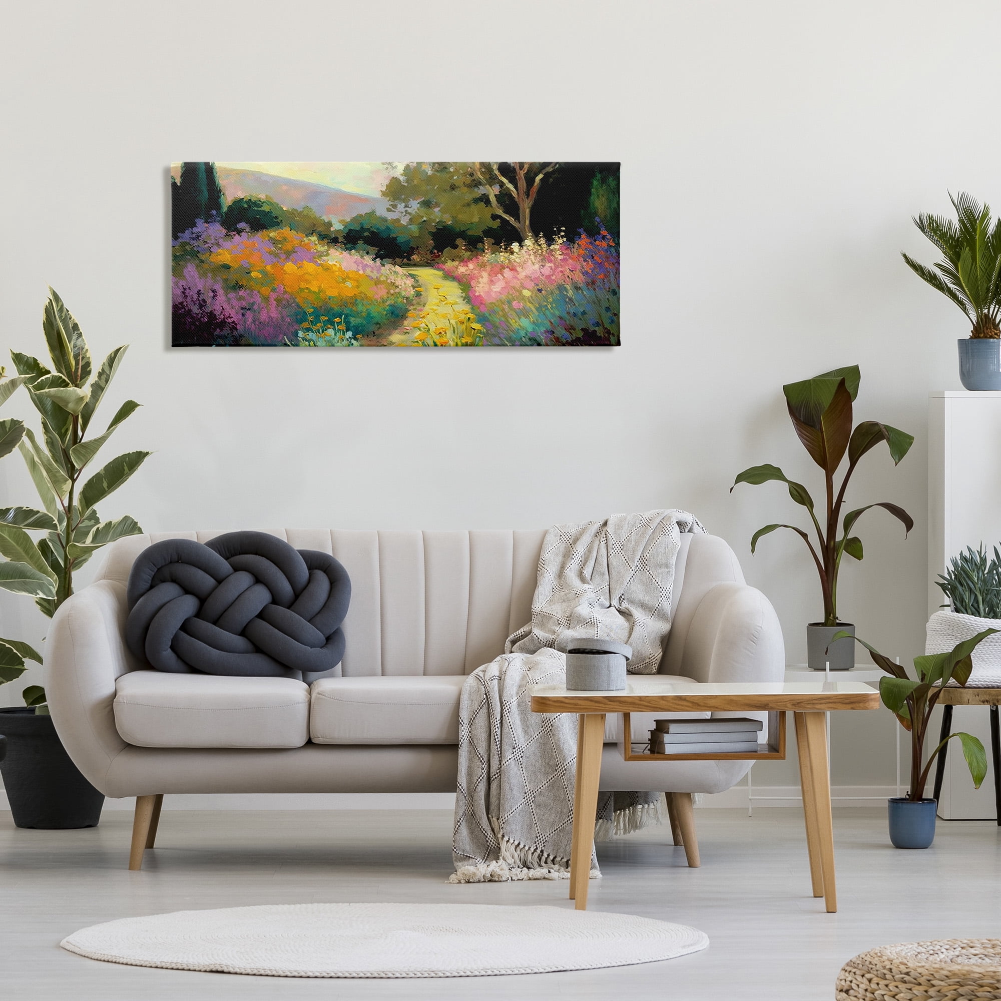 Stupell Industries Modern Meadow Path Landscape Painting Gallery Wrapped Canvas Art Print Wall Art, 48 x 20