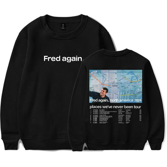 Fred Again Places We've Never Been Tour 2024 Sweatshirt Hip Hop Crewneck Fashion Tops