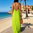 thumbnail image 6 of OVAFBAU Summer Dresses for Women Boho Print Sleeveless V Neck Backless Ankle Length Beach Vacation Dress Summer Outfits, 6 of 7