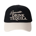 thumbnail image 6 of Save Water Embroidered Color Block Baseball Cap | Adjustable Sun Protection Hat, Casual Unisex Travel Essential, 6 of 10