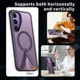 thumbnail image 2 of Designed For Samsung Galaxy S25+ Magnetic Phone Case,3D Hollow Mesh Heat Dissipation Design,With Contractile Kickstand,Compatible with Magsafe,Breathable Cooling Shockproof Phone Case,Purple, 2 of 7